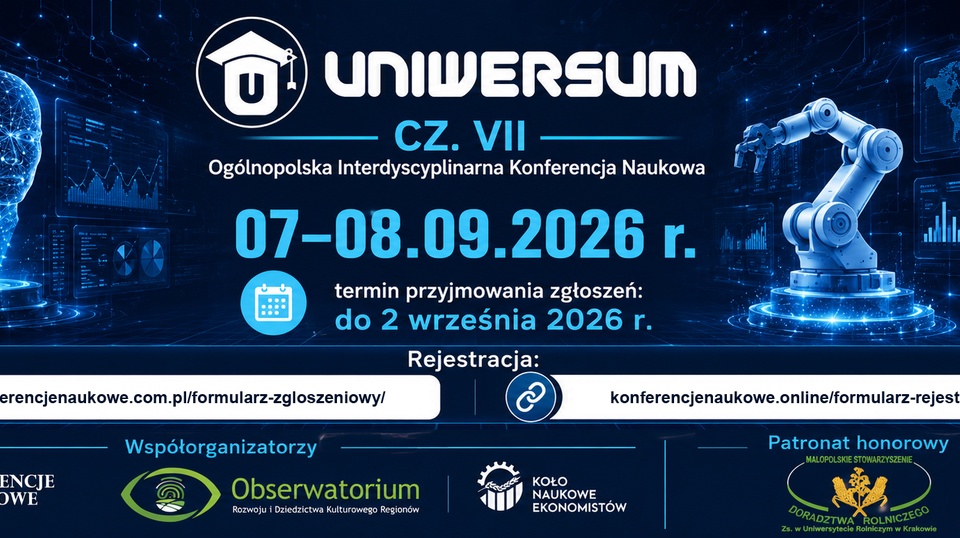 Ogólnopolska Konferencja Interdyscyplinarna pn. Uniwersum cz. VII 07-08.09.2026 r.